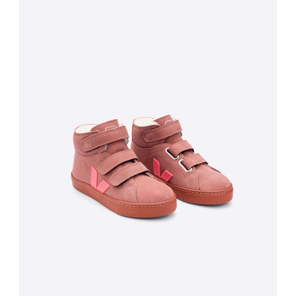 Inalti Copii Veja ESPLAR MID FURED SUEDE Rosii | RO 699HAP